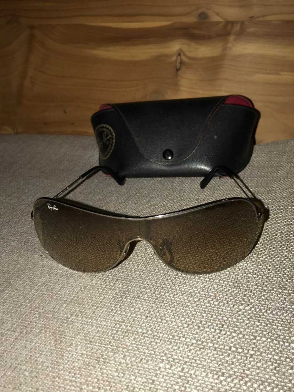 Y2K Ray-Ban RB3211 Highstreet Shield Sunglasses Gunmetal 004/13 Small Italy